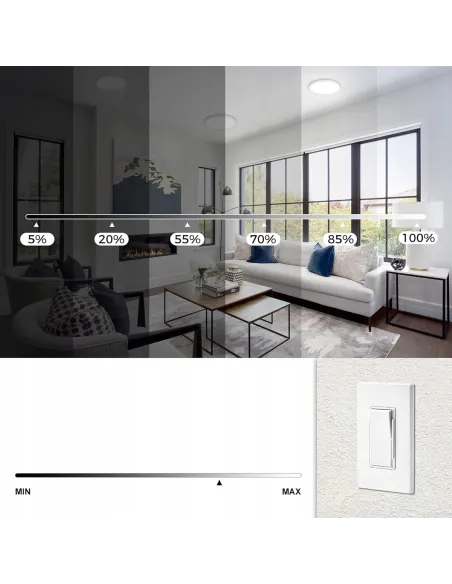 4x PLAFON NATYNKOWY 17,5cm LED Oprawa 15W 3000-6000K Ściemniacz