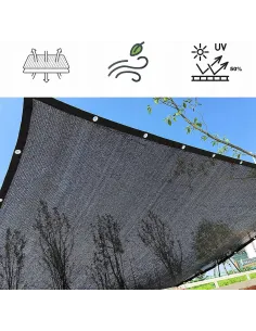 CZARNY ŻAGIEL PRZECIWSŁONECZNY OGRODOWY WODOODPORNY Prostokąt 1,8x2m 2