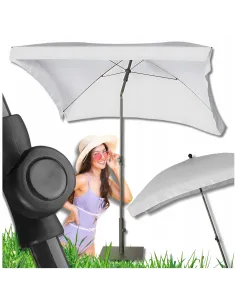 PARASOL Łamany Regulowany 2x1,3m PROSTOKĄTNY Ogrodowy 200x130cm Jasny Szary