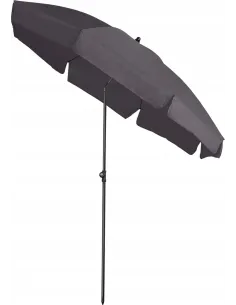 PARASOL Łamany Regulowany 2m OKRĄGŁY Ogrodowy Na Balkon 200cm ANTRACYTOWY 2