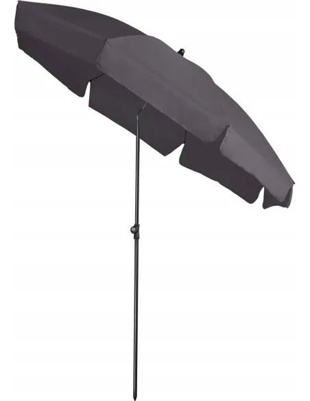 PARASOL Łamany Regulowany 2m OKRĄGŁY Ogrodowy Na Balkon 200cm ANTRACYTOWY