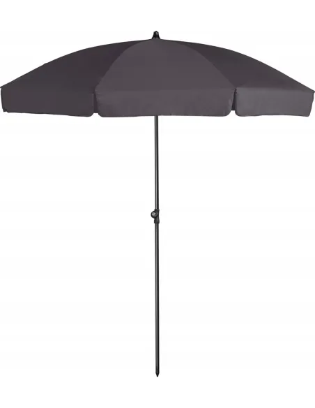 PARASOL Łamany Regulowany 2m OKRĄGŁY Ogrodowy Na Balkon 200cm ANTRACYTOWY