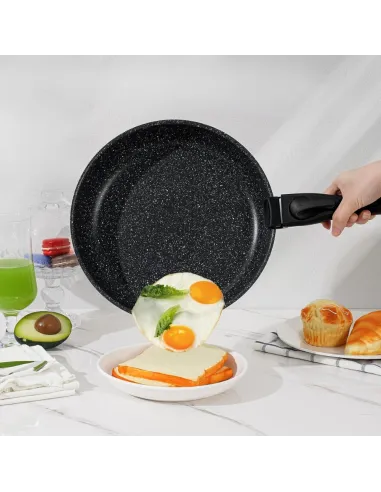 Patelnia Marmurkowa KOMPLET PATELNI 3w1 28cm 24cm Odpinana Rączką INDUKCJA
