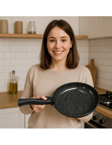 Patelnia Marmurkowa KOMPLET PATELNI 3w1 28cm 24cm Odpinana Rączką INDUKCJA