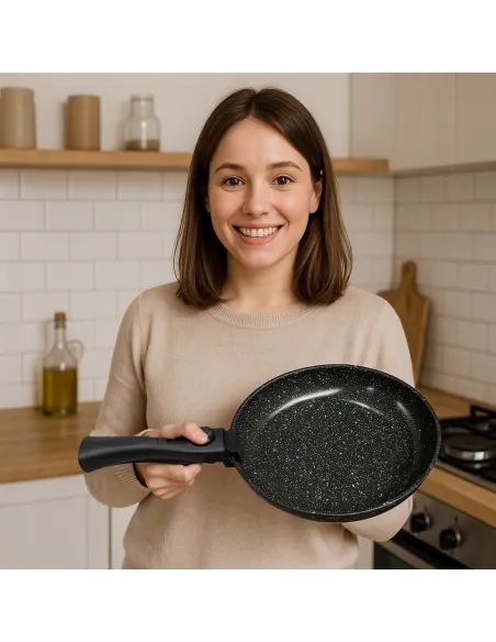Patelnia Marmurkowa KOMPLET PATELNI 3w1 28cm 24cm Odpinana Rączką INDUKCJA