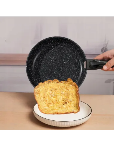 Patelnia Marmurkowa KOMPLET PATELNI 3w1 28cm 24cm Odpinana Rączką INDUKCJA