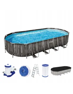 BASEN STELAŻOWY OGRODOWY 732x366x122 BESTWAY Zestaw POMPA DRABINKA 5611T