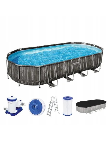 BASEN STELAŻOWY OGRODOWY 732x366x122 BESTWAY Zestaw POMPA DRABINKA 5611T