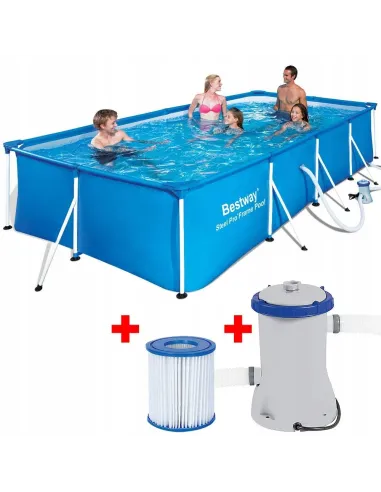 Basen STELAŻOWY BESTWAY 56424 400x201x81 cm Zestaw POMPA z Filtrem