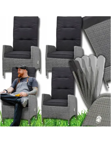 2xKRZESŁO FOTEL Krzesła Brisbane RATTAN ROZKŁADANE