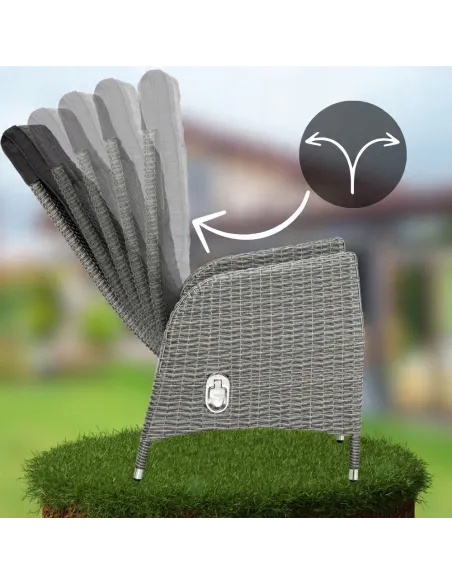 2xKRZESŁO FOTEL Krzesła Brisbane RATTAN ROZKŁADANE