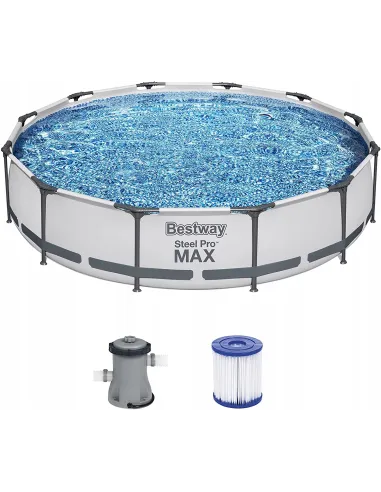 Basen Stelażowy Bestway Steel Pro MAX 366x76cm Pompa Filtracyjna 56416