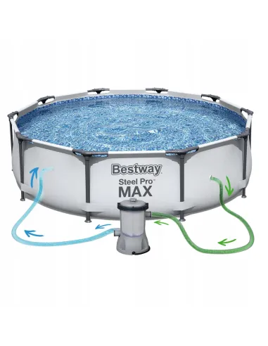 Basen Stelażowy Bestway Steel Pro MAX 366x76cm Pompa Filtracyjna 56416