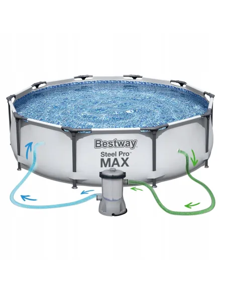 Basen Stelażowy Bestway Steel Pro MAX 366x76cm Pompa Filtracyjna 56416