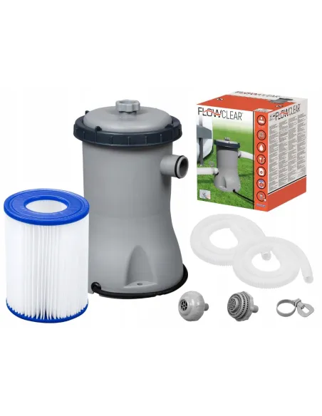 Pompa Filtrująca Basenowa Do Basenu 2006 l/h+FILTR+Rury Bestway 58383