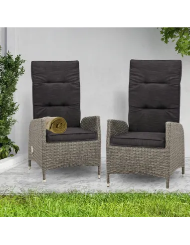 2xKRZESŁO FOTEL Krzesła Brisbane RATTAN ROZKŁADANE