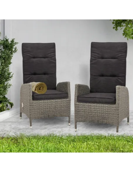 2xKRZESŁO FOTEL Krzesła Brisbane RATTAN ROZKŁADANE