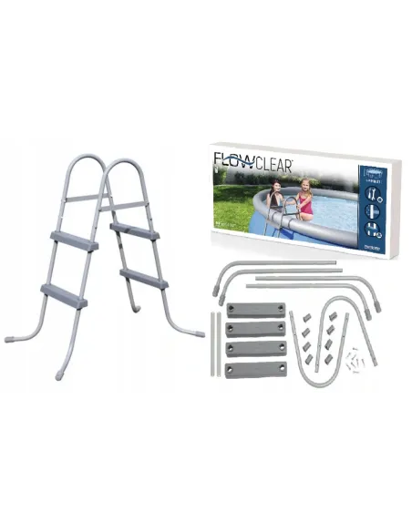 WYGODNA STABILNA MOCNA DRABINKA DWUSTRONNA DO BASENU 84 cm BESTWAY 58430