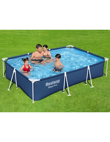 Basen Ogrodowy Prostokąt 300x201x66 Stelażowy z Pompą Bestway 56411