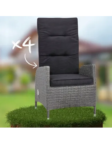 2xKRZESŁO FOTEL Krzesła Brisbane RATTAN ROZKŁADANE