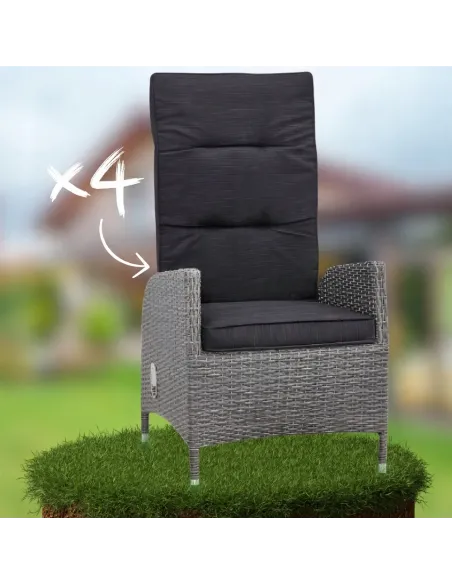 2xKRZESŁO FOTEL Krzesła Brisbane RATTAN ROZKŁADANE