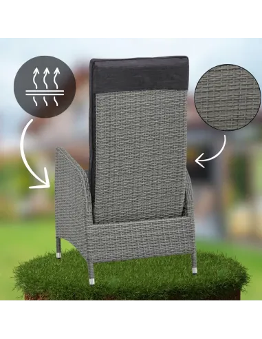 2xKRZESŁO FOTEL Krzesła Brisbane RATTAN ROZKŁADANE