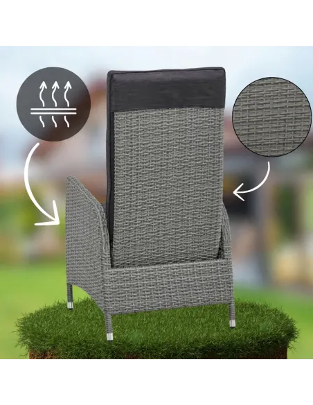 2xKRZESŁO FOTEL Krzesła Brisbane RATTAN ROZKŁADANE