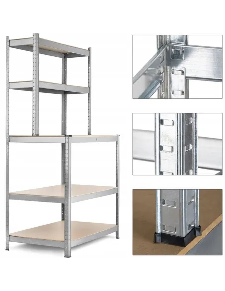 REGAŁ METALOWY z Nadstawką 5 Półek WARSZTATOWY Garażowy 180x100x60