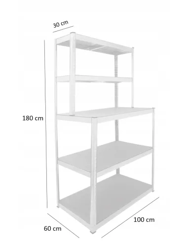 REGAŁ METALOWY z Nadstawką 5 Półek WARSZTATOWY Garażowy 180x100x60