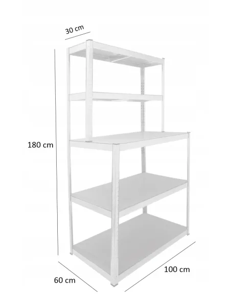 REGAŁ METALOWY z Nadstawką 5 Półek WARSZTATOWY Garażowy 180x100x60