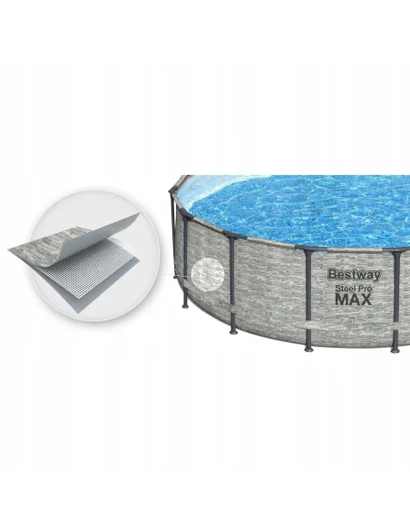 Duży Basen Stelażowy BESTWAY 5619E 488x122cm Pompa Pokrywa