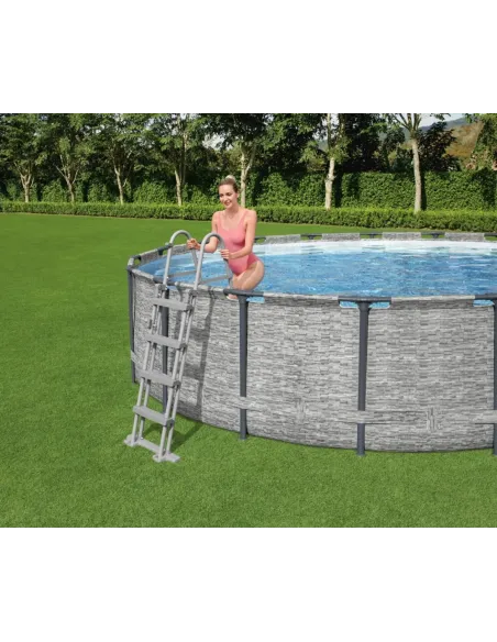 Duży Basen Stelażowy BESTWAY 5619E 488x122cm Pompa Pokrywa