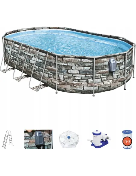 Basen Stelażowy BESTWAY 610x366x122cm Comfort JET SPA Pompa Drabinka LED