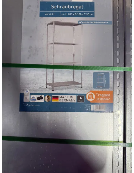 Regał 100% Metalowy SKRĘCANY Magazynowy Ocynkowany 200x100x50cm 4 Półki TUV