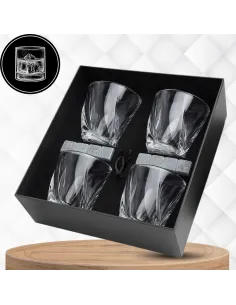 4x SZKLANKI do WHISKY w Eleganckim Pudełku + 8x Kamienie BAZALTOWE 2