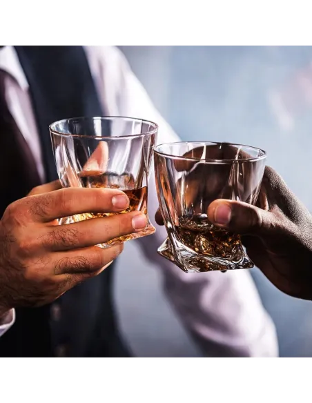 4x SZKLANKI do WHISKY w Eleganckim Pudełku + 8x Kamienie BAZALTOWE