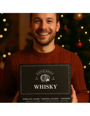 4x SZKLANKI do WHISKY w Eleganckim Pudełku + 8x Kamienie BAZALTOWE