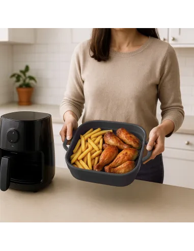 5x WKŁAD SILIKONOWY SKŁADANY DO AIR FRYER FRYTKOWNICY FORMA DO PIECZENIA