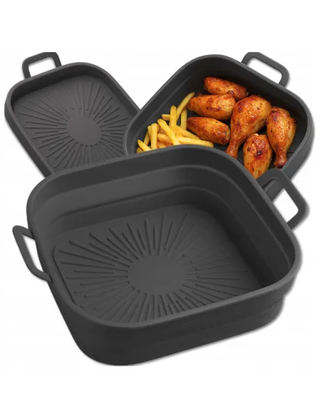 WKŁAD SILIKONOWY SKŁADANY DO AIR FRYER FRYTKOWNICY FORMA DO PIECZENIA