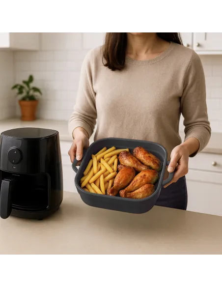 WKŁAD SILIKONOWY SKŁADANY DO AIR FRYER FRYTKOWNICY FORMA DO PIECZENIA