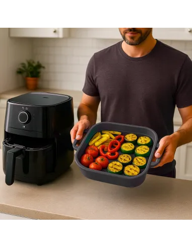 WKŁAD SILIKONOWY SKŁADANY DO AIR FRYER FRYTKOWNICY FORMA DO PIECZENIA