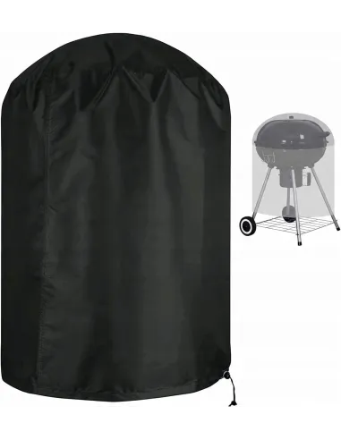 Czarny POKROWIEC NA GRILLA BBQ Okrągły 90x77cm Wodoodporny Oxford 420D