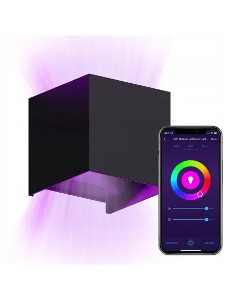 Kinkiet Zewnętrzny LED Lampa Elewacyjna Ogrodowa Ścienna IP54 RGB WiFi