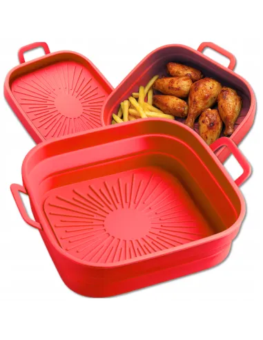 WKŁAD SILIKONOWY SKŁADANY DO AIR FRYER FRYTKOWNICY FORMA DO PIECZENIA