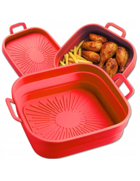 WKŁAD SILIKONOWY SKŁADANY DO AIR FRYER FRYTKOWNICY FORMA DO PIECZENIA