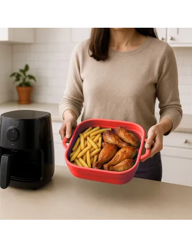 WKŁAD SILIKONOWY SKŁADANY DO AIR FRYER FRYTKOWNICY FORMA DO PIECZENIA