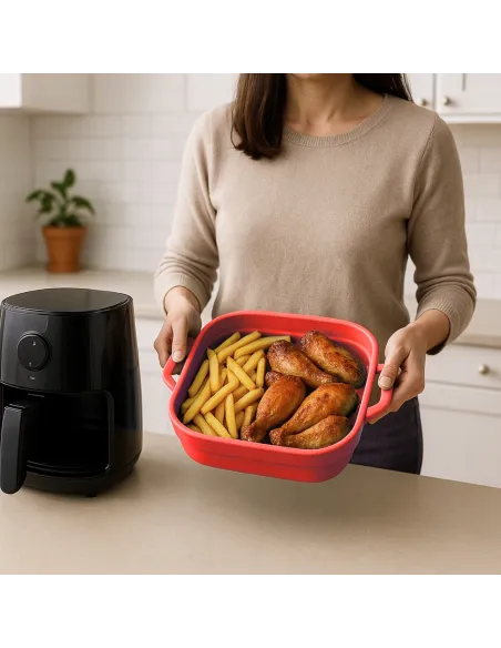 WKŁAD SILIKONOWY SKŁADANY DO AIR FRYER FRYTKOWNICY FORMA DO PIECZENIA
