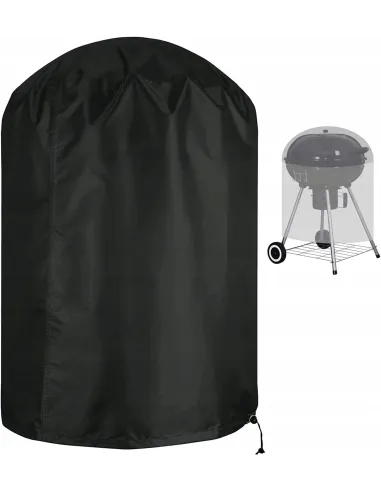 Czarny POKROWIEC NA GRILLA BBQ Okrągły 90x77cm Wodoodporny Oxford 420D
