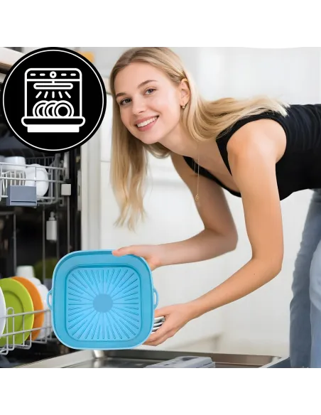 WKŁAD SILIKONOWY SKŁADANY DO AIR FRYER FRYTKOWNICY FORMA DO PIECZENIA