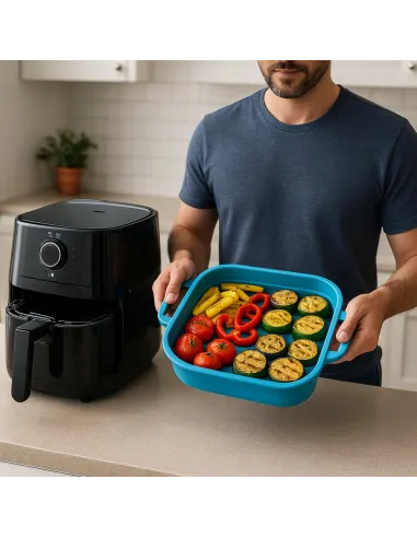 WKŁAD SILIKONOWY SKŁADANY DO AIR FRYER FRYTKOWNICY FORMA DO PIECZENIA